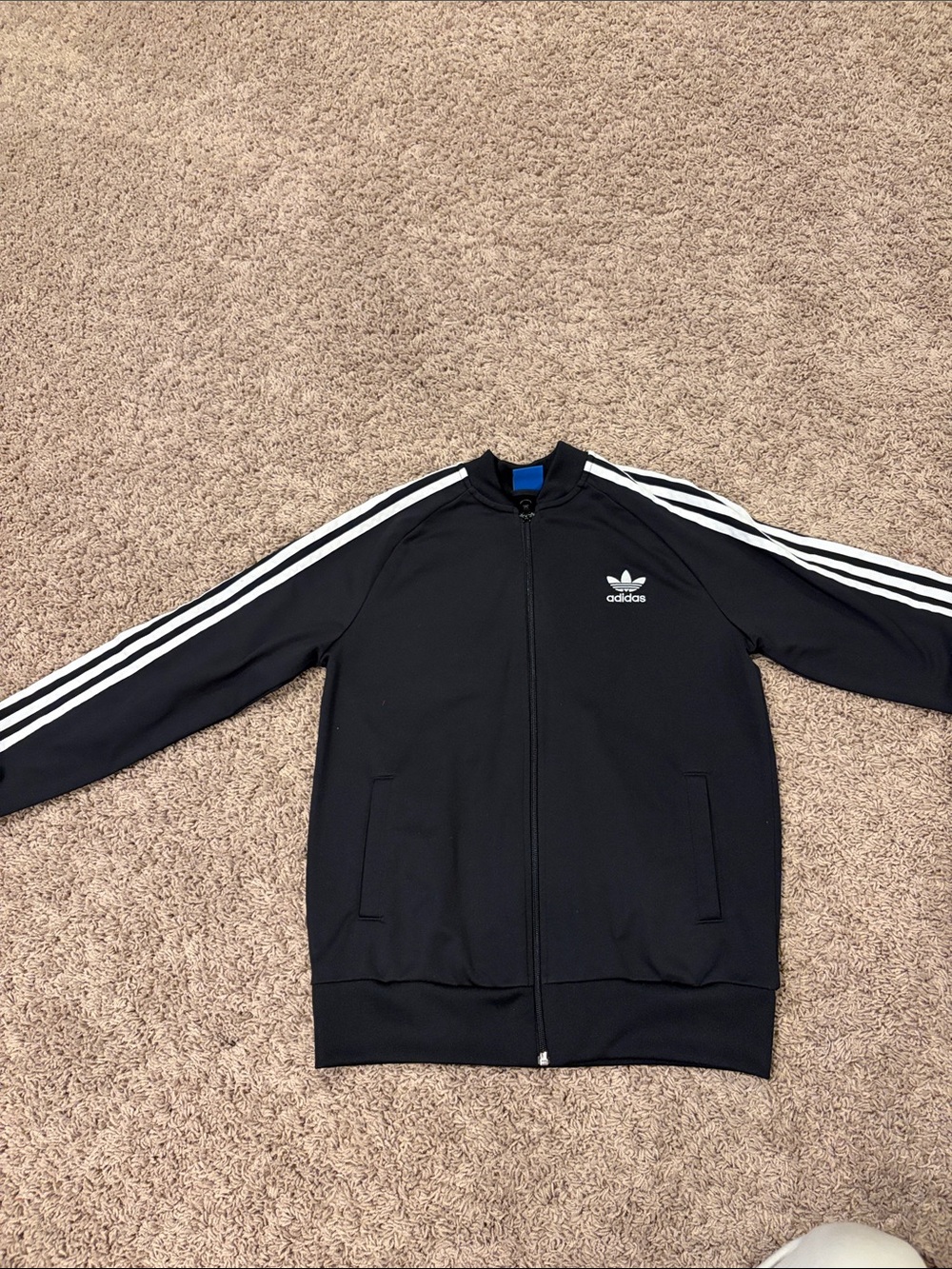 adidas Black Track Jacket with White Stripes - Kids